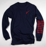 Navy Sea Or Space Red Felt Long Sleeve