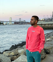 Coral & Sky Blue Long Sleeve Voyage shirt.