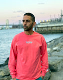 Coral & Sky Blue Long Sleeve Voyage shirt.
