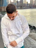 Voyage Unisex Sueded Zip Hoodie (White/Black)
